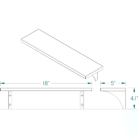 Sunera Shelf Stainless Steel Satin Finish 18 Inch - Picture 4 of 7